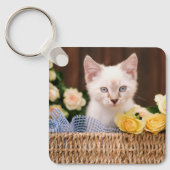 最も可愛い赤ん坊の動物 |キットン&イエローローズ キーホルダー (正面)