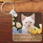 最も可愛い赤ん坊の動物 |キットン&イエローローズ キーホルダー (正面)