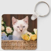 最も可愛い赤ん坊の動物 |キットン&イエローローズ キーホルダー (裏面)