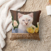 最も可愛い赤ん坊の動物 |キットン&イエローローズ クッション (ブランケット)