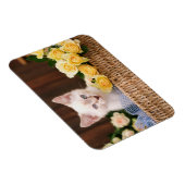 最も可愛い赤ん坊の動物 |キットン&イエローローズ マグネット (右側)