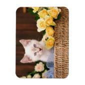 最も可愛い赤ん坊の動物 |キットン&イエローローズ マグネット (縦)