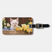 最も可愛い赤ん坊の動物 |キットン&イエローローズ ラゲッジタグ (正面横)