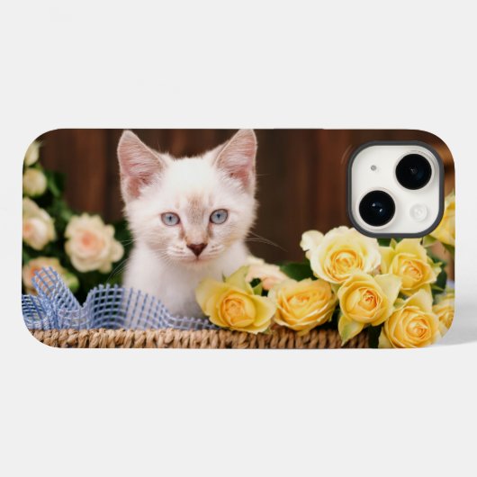 最も可愛い赤ん坊の動物 |キットン&イエローローズ Case-Mate iPhoneケース (裏面 (横))