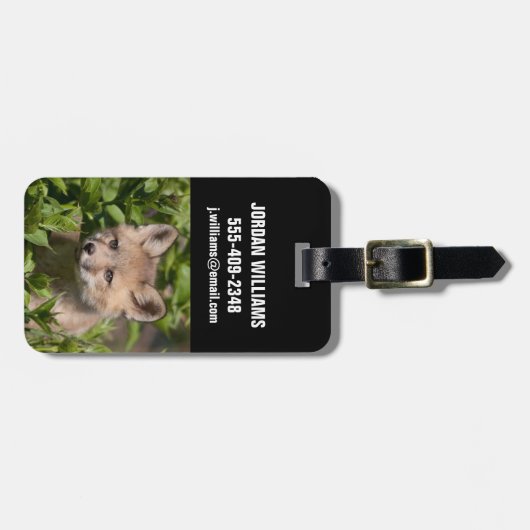 最も可愛い赤ん坊の動物 |キツネキット ラゲッジタグ (正面横)