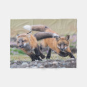 最も可愛い赤ん坊の動物 |キツネパッ遊プ フリースブランケット (正面(横))
