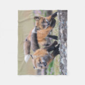 最も可愛い赤ん坊の動物 |キツネパッ遊プ フリースブランケット (正面)