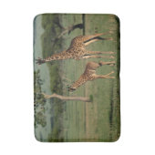 最も可愛い赤ん坊の動物 |キリン・カーフ&ママ バスマット (正面縦)