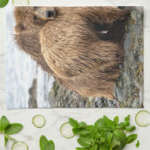 最も可愛い赤ん坊の動物 |クマとカブ キッチンタオル (折り畳み)