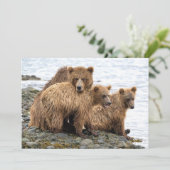 最も可愛い赤ん坊の動物 |クマとカブ サンキューカード (スタンド正面)