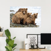 最も可愛い赤ん坊の動物 |クマとカブ ポスター (ホームオフィス)