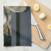 最も可愛い赤ん坊の動物 |グレータブビーキャット顔 キッチンタオル (四つ折り)