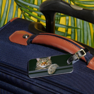 最も可愛い赤ん坊の動物  グレータブビーキャット顔 ラゲッジタグ