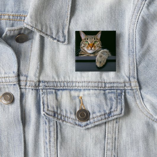 最も可愛い赤ん坊の動物 |グレータブビーキャット顔 缶バッジ (インサイチュ)
