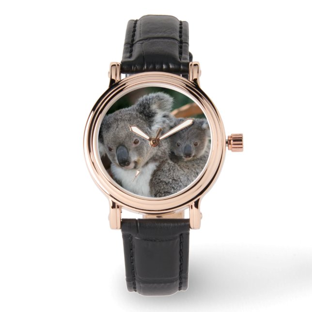 最も可愛い赤ん坊の動物 |コアラとジョーイ 腕時計 (正面)