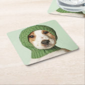 最も可愛い赤ん坊の動物 |コッカースパニエル犬子犬 スクエアペーパーコースター (アングル)