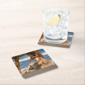 最も可愛い赤ん坊の動物 |コロ生まれたばかりのラの野生の馬 スクエアペーパーコースター (インサイチュ)