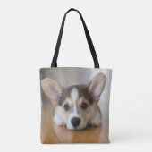 最も可愛い赤ん坊の動物 |コーギパピー探し トートバッグ (裏面)