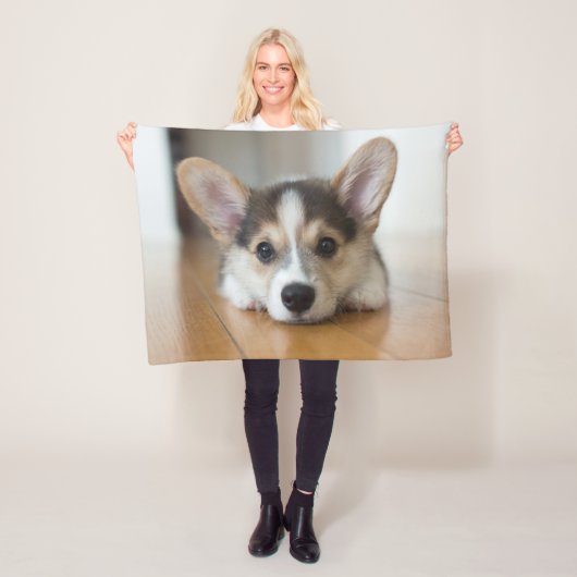 最も可愛い赤ん坊の動物 |コーギパピー探し フリースブランケット (インサイチュ)