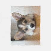 最も可愛い赤ん坊の動物 |コーギパピー探し フリースブランケット (正面)