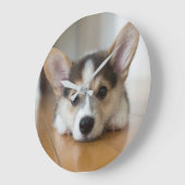 最も可愛い赤ん坊の動物 |コーギパピー探し ラージ壁時計 (傾斜)