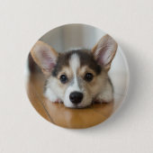 最も可愛い赤ん坊の動物 |コーギパピー探し 缶バッジ (正面)
