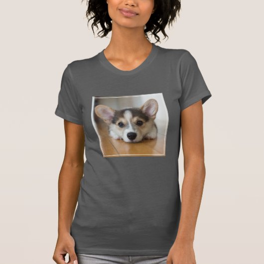 最も可愛い赤ん坊の動物 |コーギパピー探し Tシャツ (正面)