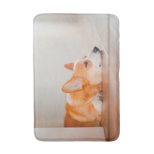 最も可愛い赤ん坊の動物 |コーギ眠り バスマット (正面縦)