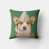 最も可愛い赤ん坊の動物 |コーギ誕生日子犬 クッション (裏面)