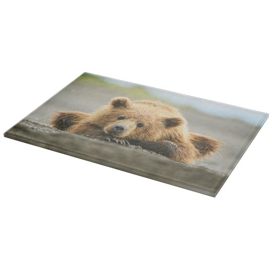 最も可愛い赤ん坊の動物 |コースタルブラウンベア カッティングボード (角)