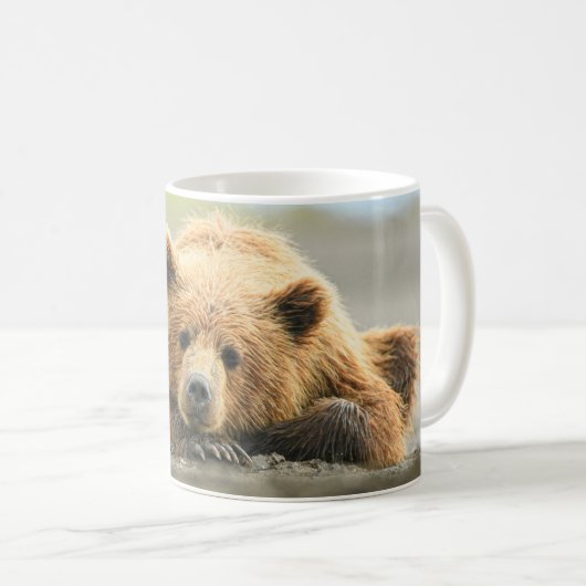 最も可愛い赤ん坊の動物 |コースタルブラウンベア コーヒーマグカップ (正面右)