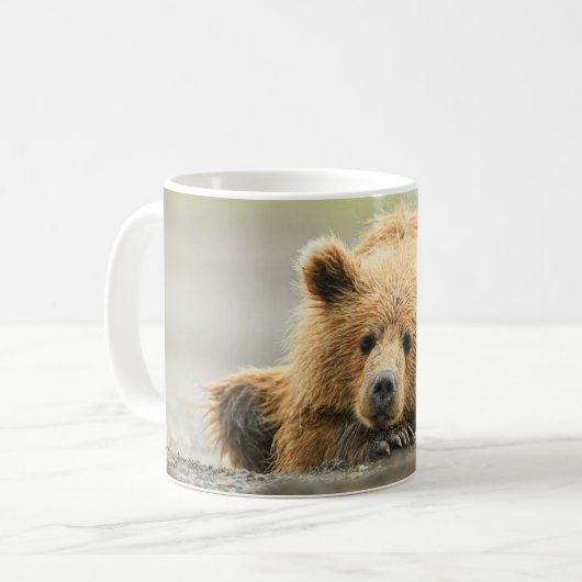 最も可愛い赤ん坊の動物 |コースタルブラウンベア コーヒーマグカップ (正面左)