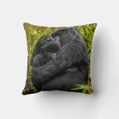 最も可愛い赤ん坊の動物 |ゴリラとベビー クッション (裏面)