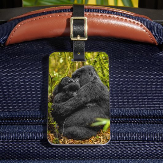 最も可愛い赤ん坊の動物 |ゴリラとベビー ラゲッジタグ (正面インサイチュ2)