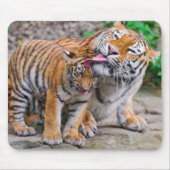 最も可愛い赤ん坊の動物 |シベリアのタイガーファミリー マウスパッド (正面)
