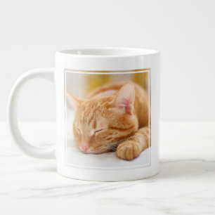 最も可愛い赤ん坊の動物 ジンジャー猫の眠り ジャンボコーヒーマグカップ