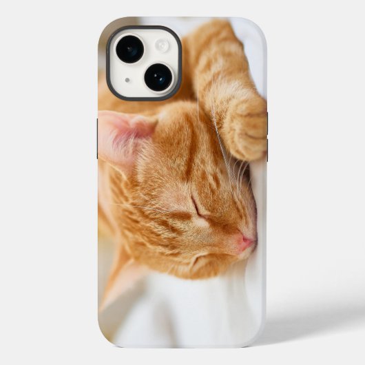 最も可愛い赤ん坊の動物 |ジンジャー猫の眠り Case-Mate iPhoneケース (裏面)