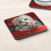 最も可愛い赤ん坊の動物 |スコティッシュフォールドキットン コースター (左側)