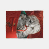 最も可愛い赤ん坊の動物 |スコティッシュフォールドキットン フリースブランケット (正面(横))