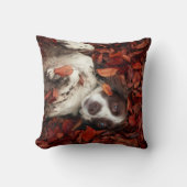 最も可愛い赤ん坊の動物 |スパニエル犬(紅葉) クッション (正面)