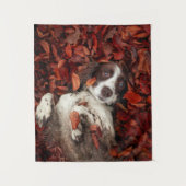 最も可愛い赤ん坊の動物 |スパニエル犬(紅葉) タペストリー (正面)