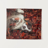 最も可愛い赤ん坊の動物 |スパニエル犬(紅葉) タペストリー (正面(横))