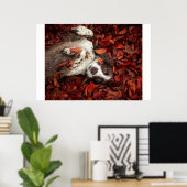 最も可愛い赤ん坊の動物 |スパニエル犬(紅葉) ポスター (ホームオフィス)