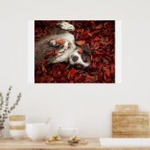 最も可愛い赤ん坊の動物 |スパニエル犬(紅葉) ポスター (キッチン)