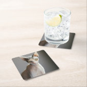 最も可愛い赤ん坊の動物 |スフィンクス猫 スクエアペーパーコースター (インサイチュ)