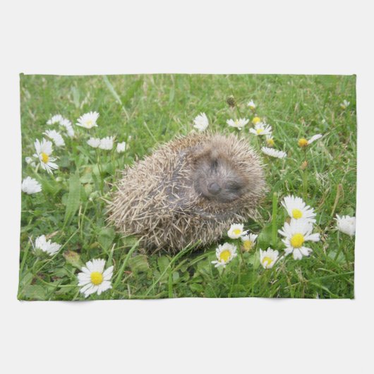最も可愛い赤ん坊の動物 | スペインの Hedgehog キッチンタオル (横)