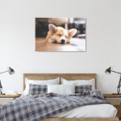 最も可愛い赤ん坊の動物 |スリーピーコーギ キャンバスプリント (インサイチュ (寝室))