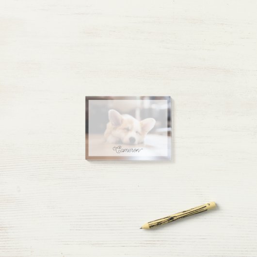 最も可愛い赤ん坊の動物 |スリーピーコーギ ポストイット (デスク上)