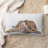 最も可愛い赤ん坊の動物 |スリーピーベビータイガーカッブ ランバークッション (ブランケット)