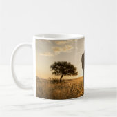 最も可愛い赤ん坊の動物 |ゾウの子牛と母 コーヒーマグカップ (左)